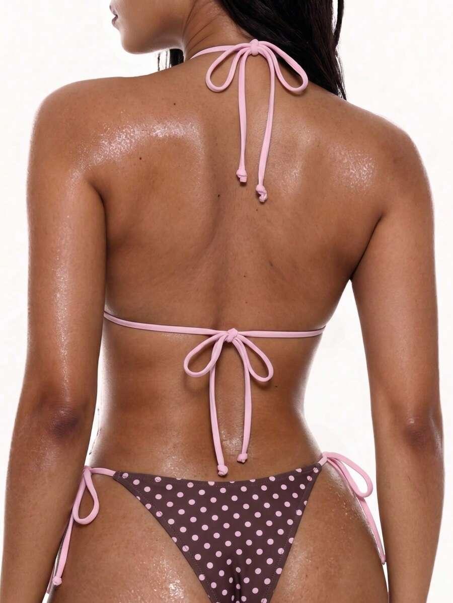 SHEIN DÓŁ OD BIKINI WZÓR GROSZKI S09__L