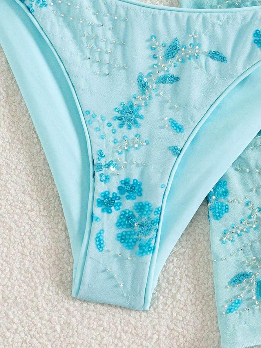 SWIM SXY KOMPLET DWUCZĘŚCIOWY STRÓJ KĄPIELOWY SPÓDNICZKA CEKINY S09__S