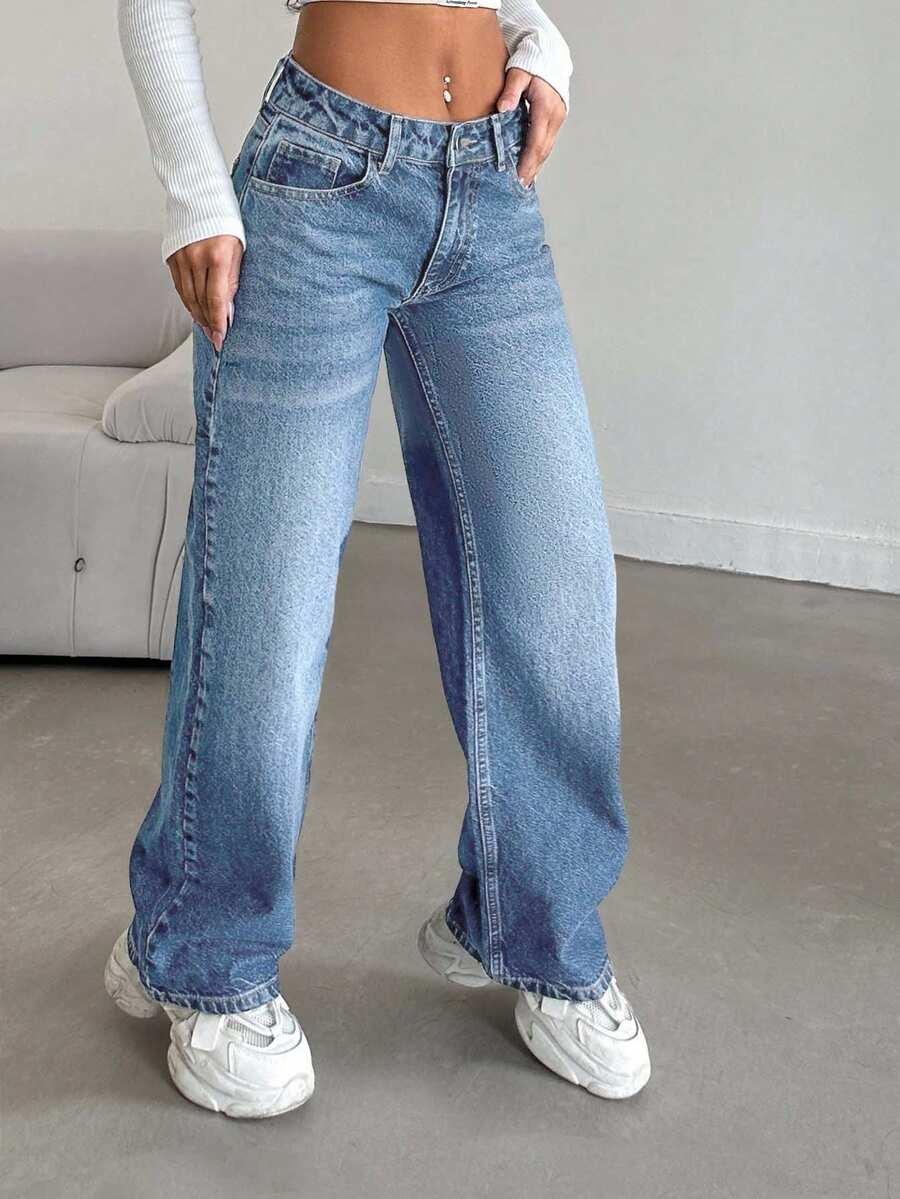 SHEIN NIEBIESKIE SPODNIE JEANS PK01__XS