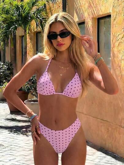 SHEIN RÓŻOWY DÓŁ OD BIKINI WZÓR S09__M