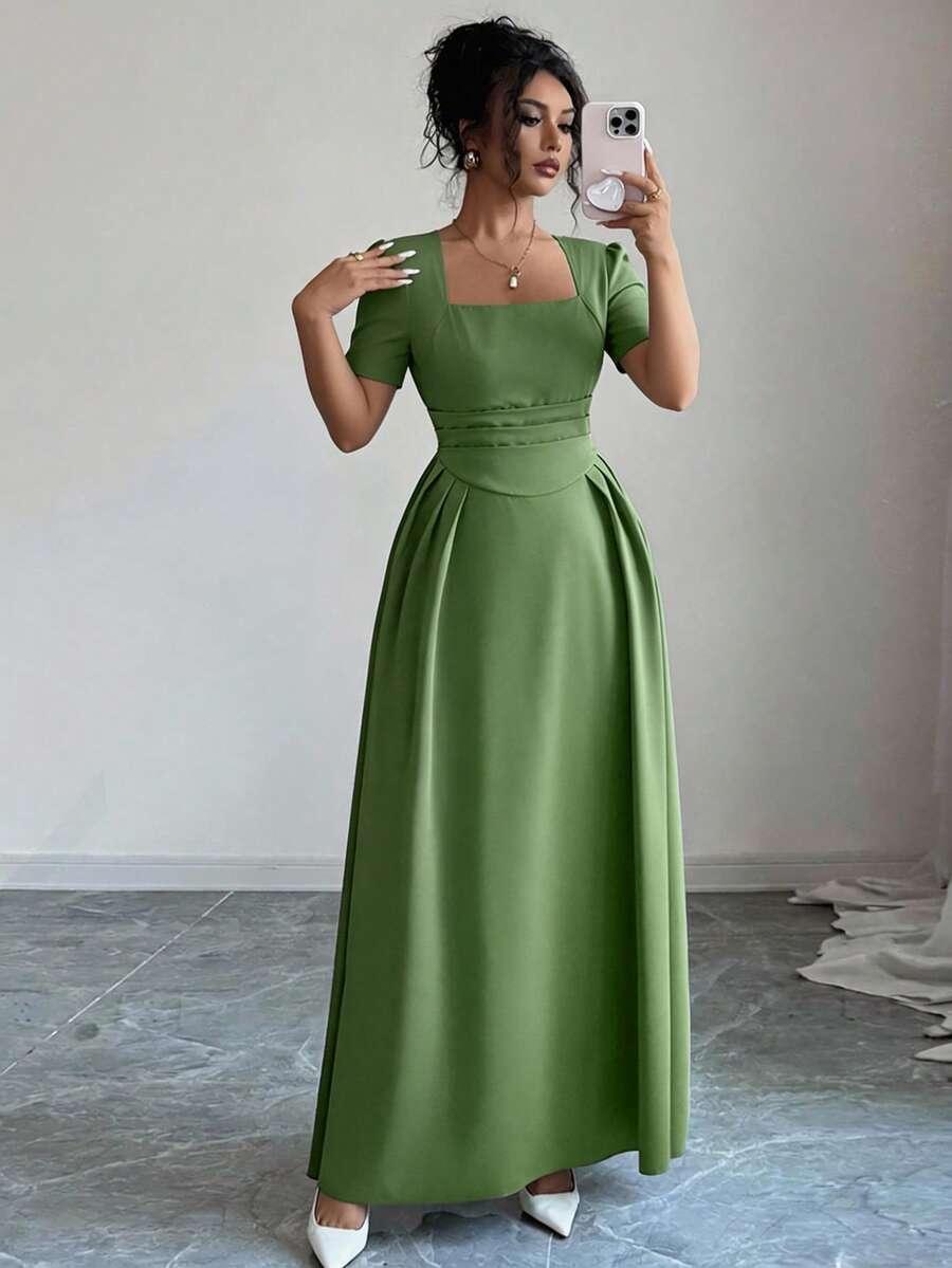 ELENZGA ZIELONA MAXI SUKIENKA MARSZCZENIE PK01__XS