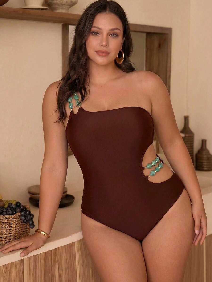 SWIM CHICCIA BRĄZOWY JEDNOCZĘŚCIOWY STRÓJ KĄPIELOWY MONOKINI S09__48