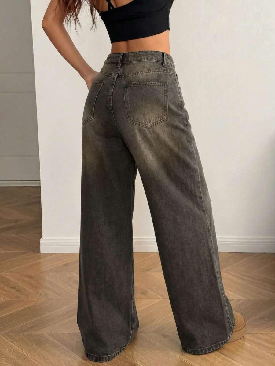 SHEIN SPODNIE JEANS WYSOKI STAN S06__L