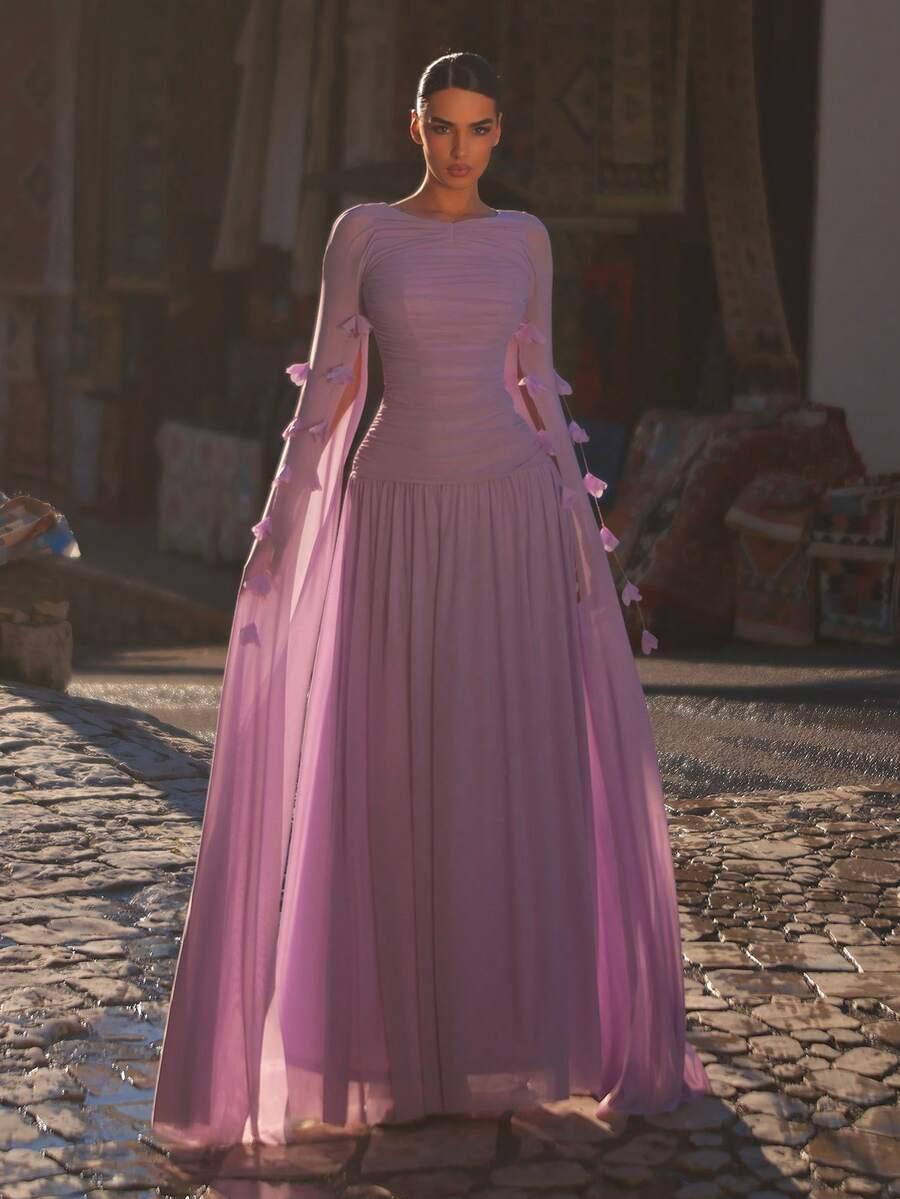 SHEIN FIOLETOWA MAXI SUKIENKA S06__M
