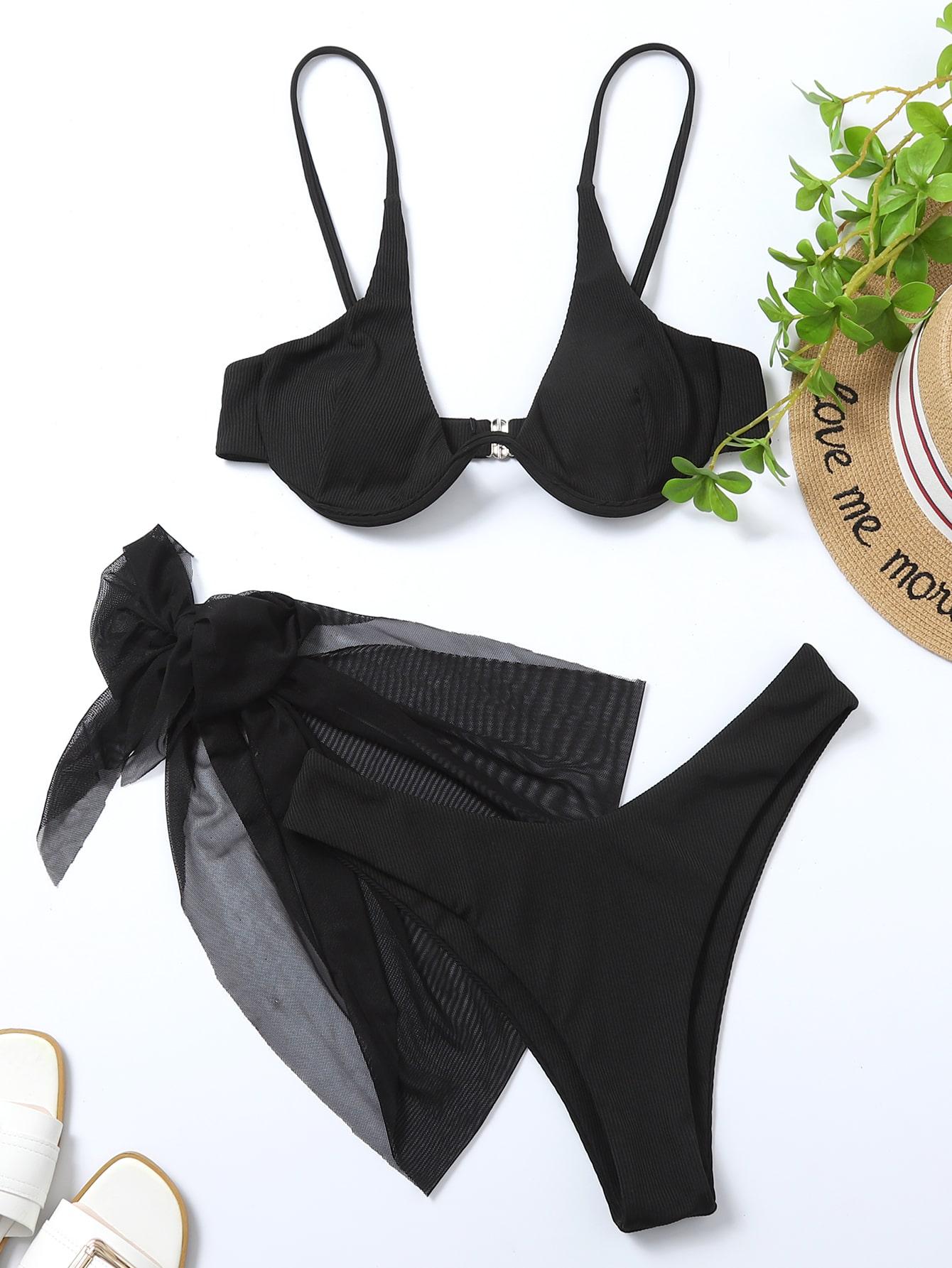 SHEIN CZARNA SPÓDNICZKA SARONG S09__S