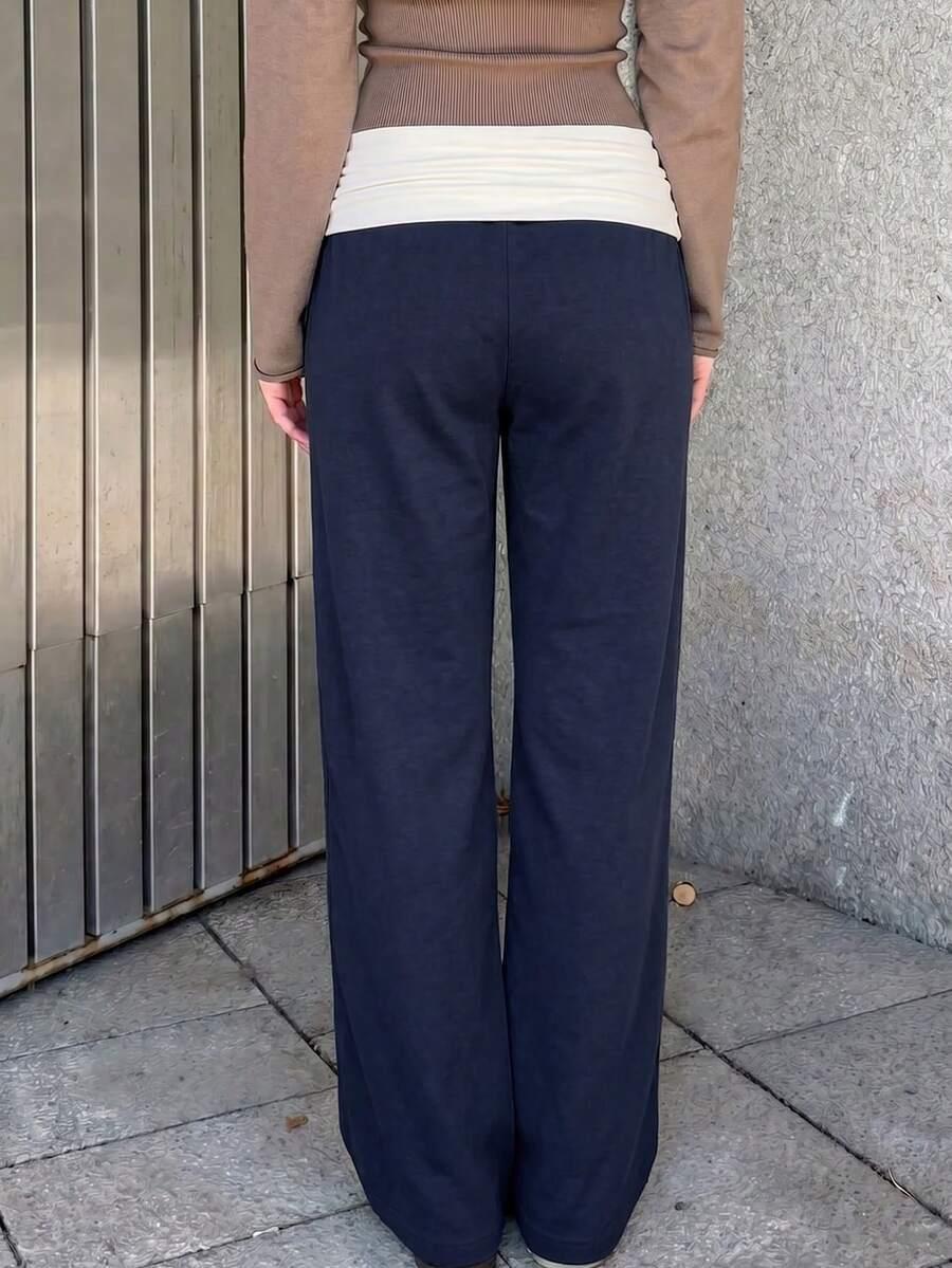 SHEIN GRANATOWE SPODNIE CASUAL S06__M
