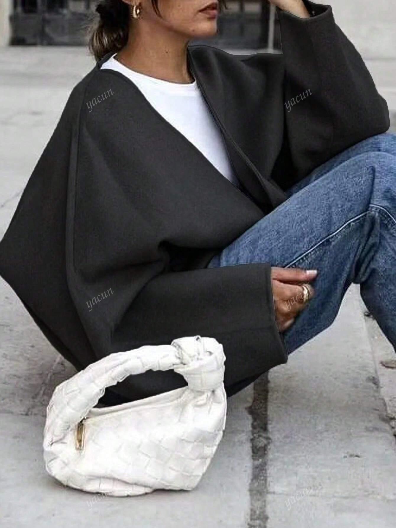 SHEIN CZARNA KURTKA GUZIKI W01__S