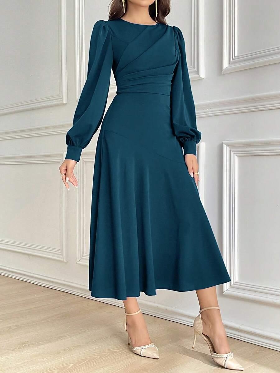 SHEIN MIDI SUKIENKA Z DŁUGIM RĘKAWEM S06__XL