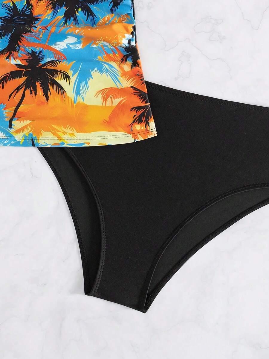 SHEIN DWUCZĘŚCIOWY STRÓJ KĄPIELOWY TANKINI WZÓR HAWAJSKI S06__XL