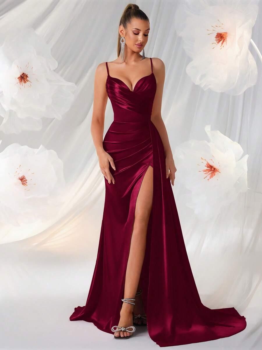 SHEIN BORDOWA MAXI SUKIENKA S06__S