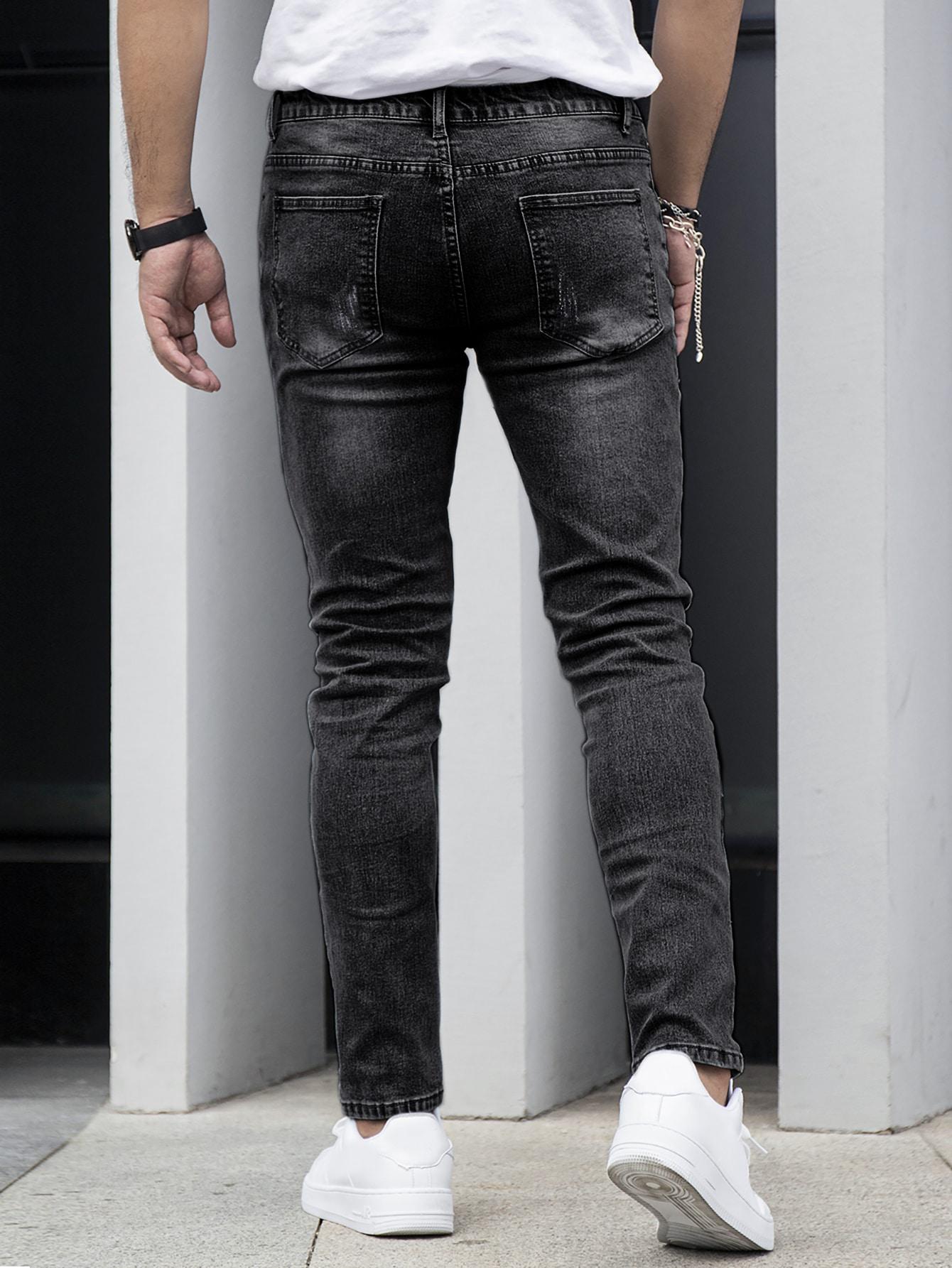 SHEIN CZARNE JEANSY KIESZENIE S06__W28