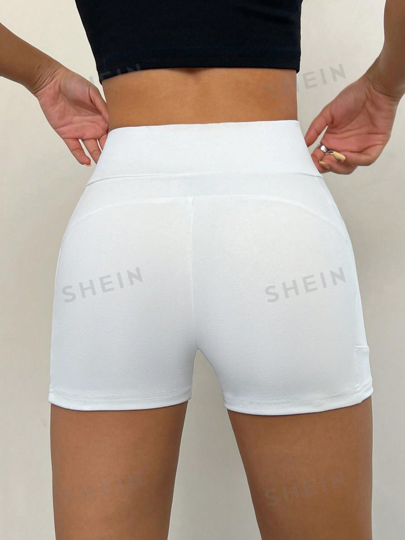 SHEIN BIAŁE SPODENKI WYSOKI STAN S06__L