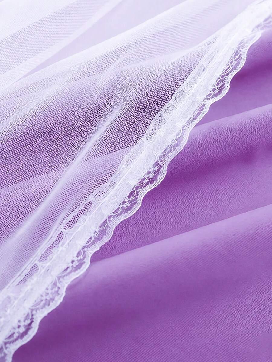 SHEIN FIOLETOWA DWUWARSTWOWA ZASŁONA NA OKNO S07__132X241