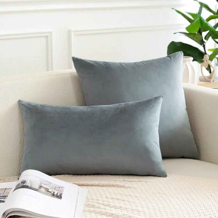SHEIN SZARA POSZEWKA NA PODUSZKĘ S07__55X55CM