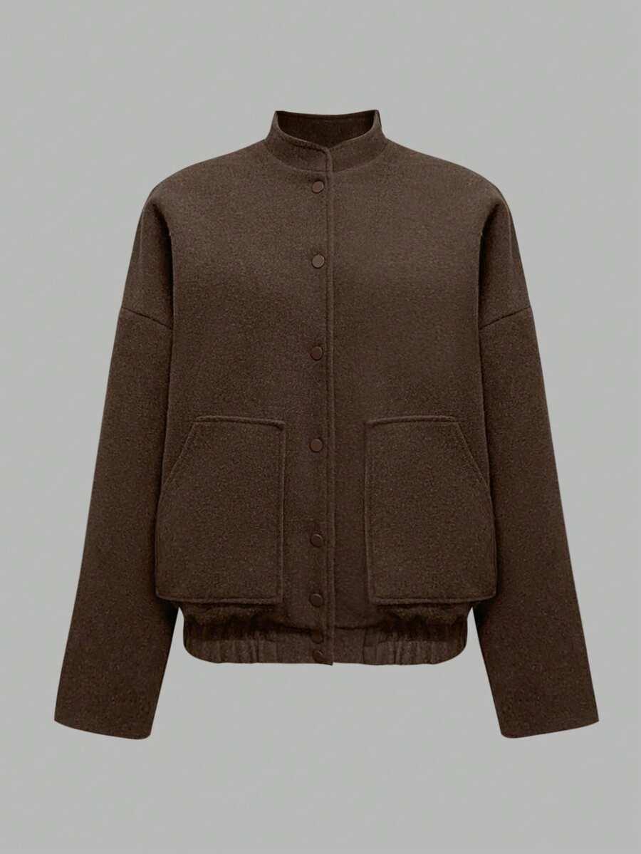 SHEIN BRĄZOWA KURTKA GUZIKI S06__M