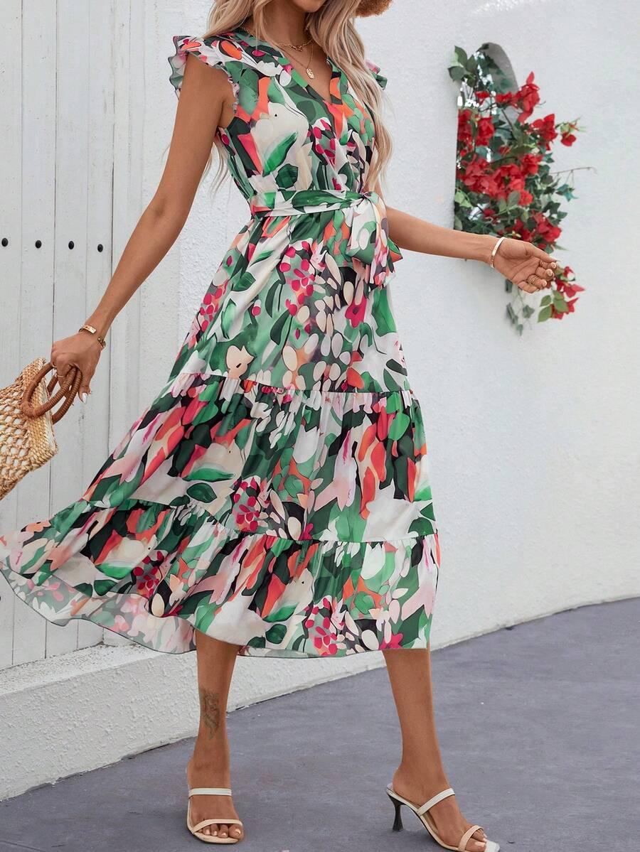 SHEIN KOLOROWA MIDI SUKIENKA S06__L
