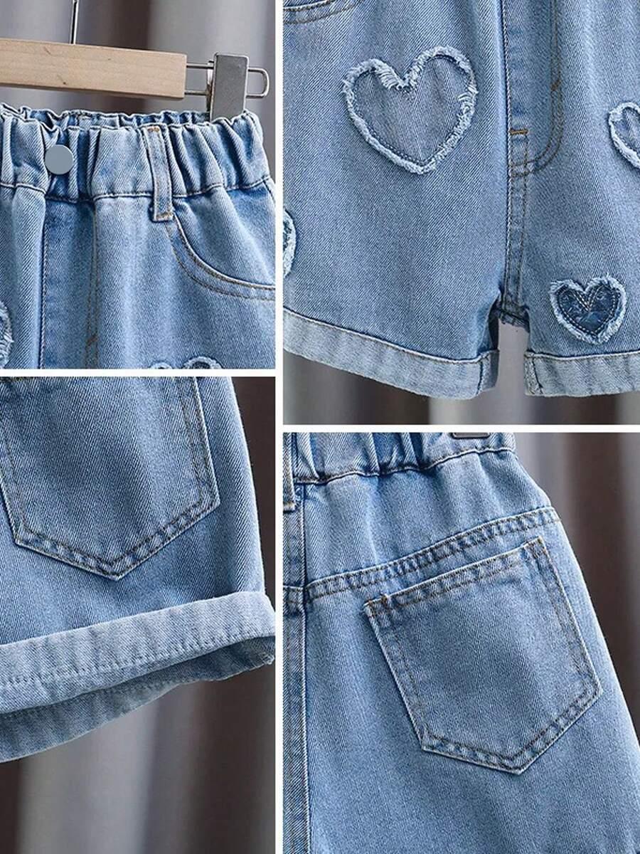 SHEIN SPODENKI JEANSOWE SERCA S06__134-140
