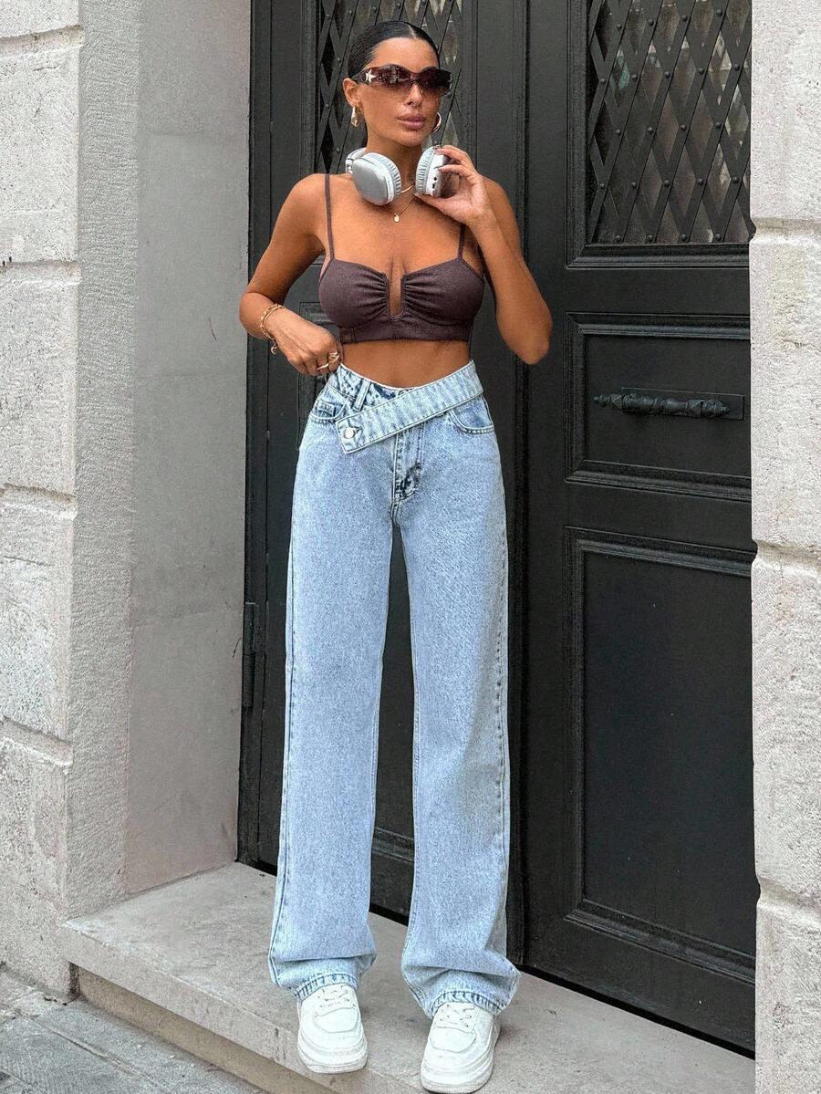 SHEIN NIEBIESKIE SPODNIE JEANSY S06__XS