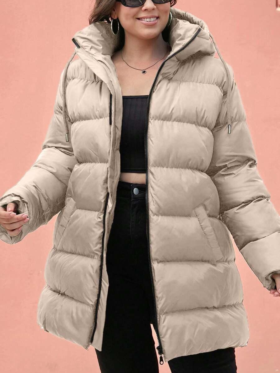 SHEIN BEŻOWA PIKOWANA KURTKA ZAMEK W01__52