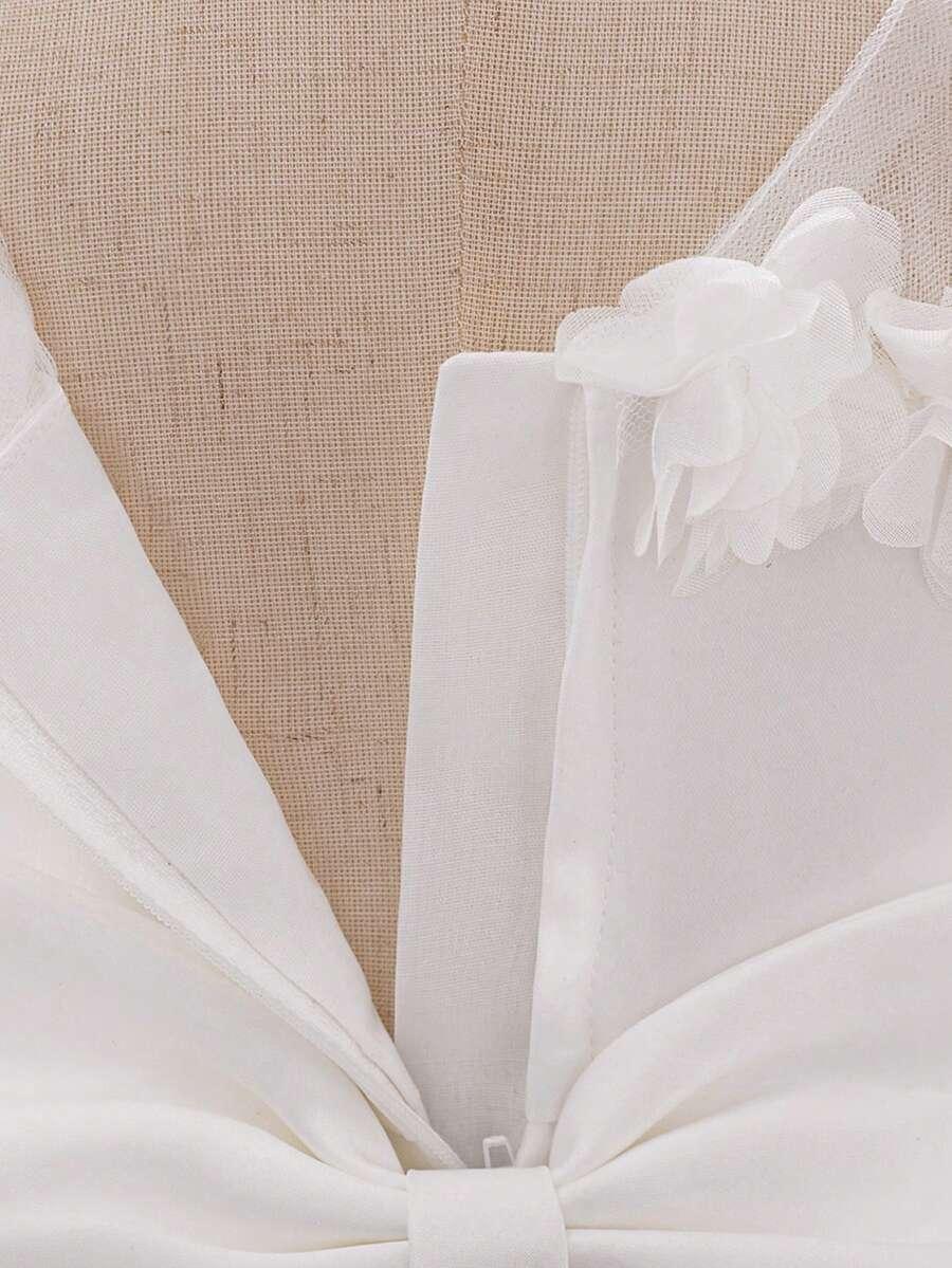 SHEIN BIAŁA SUKIENKA ZDOBIENIE S06__80/86