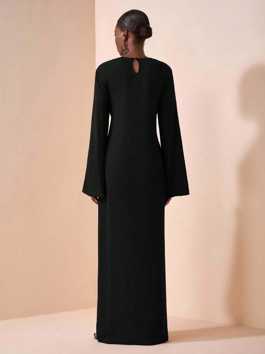 SHEIN CZARNA MAXI SUKIENKA S06__L