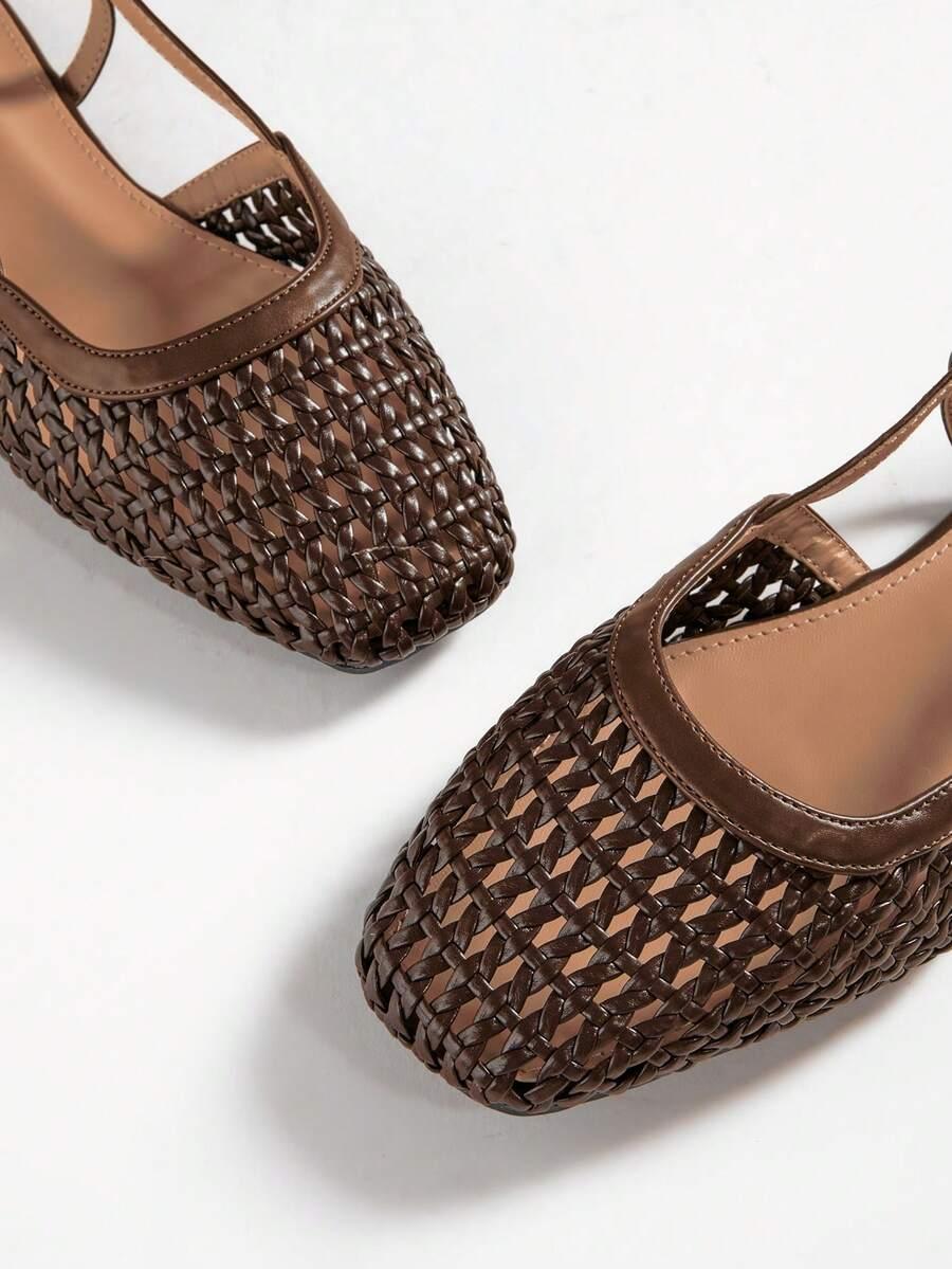 SHEIN BRĄZOWE BALERINY IMITACJA SKÓRY S06__38
