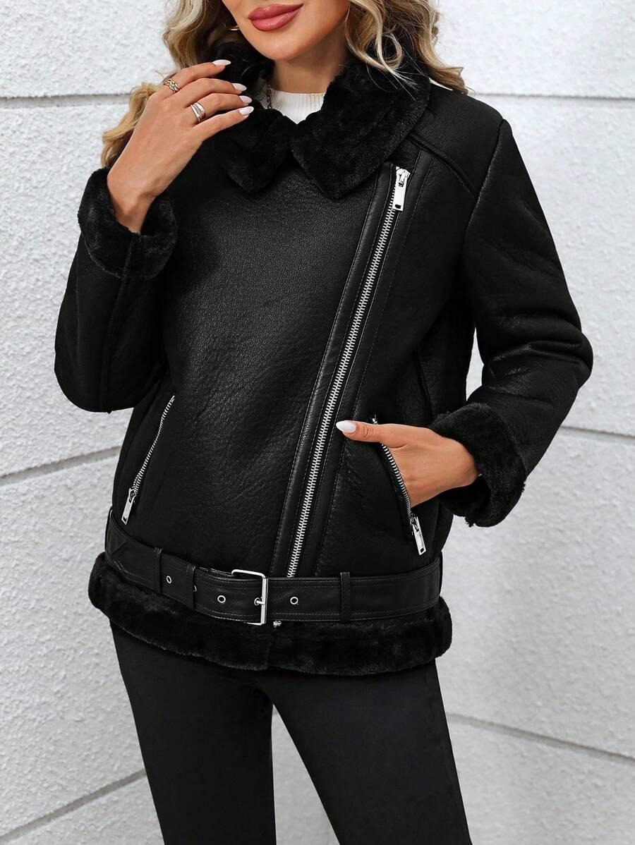 SHEIN CZARNA KURTKA ZAMEK W01__M