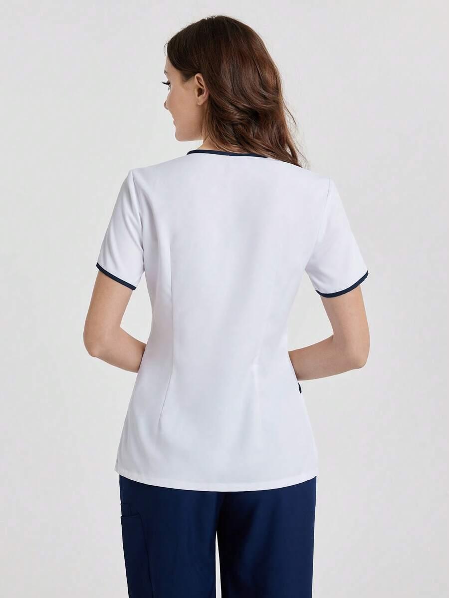 SHEIN BLUZKA KIESZENIE KONTRAST S09__M