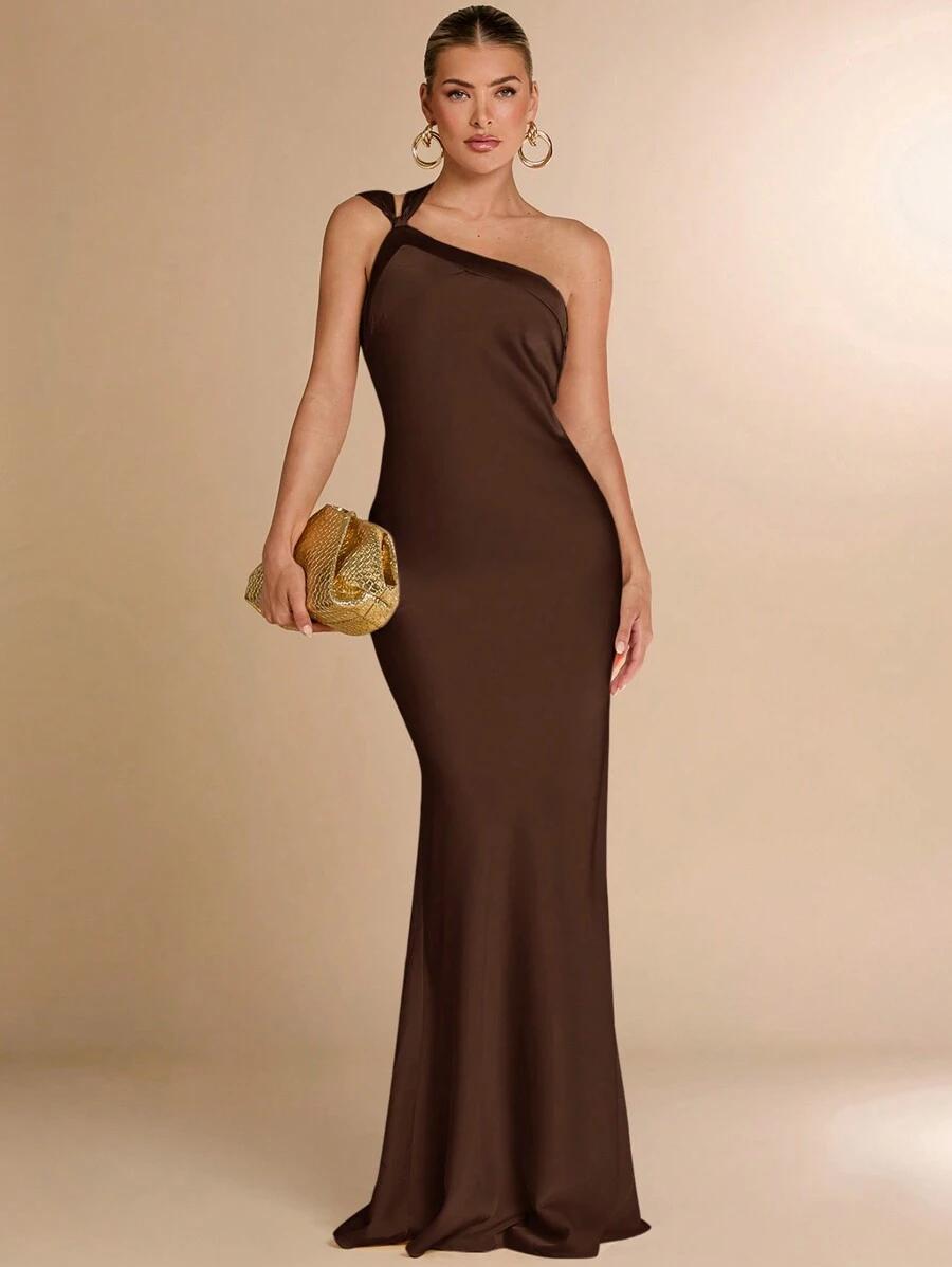 SHEIN SATYNOWA SUKIENKA ODKRYTE PLECY S06__M