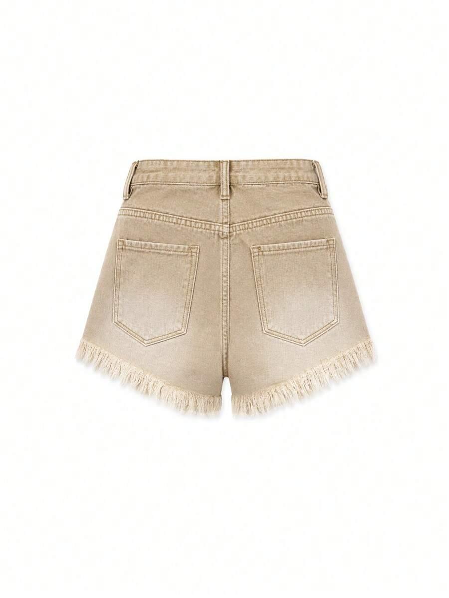 SHEIN BEŻOWE SPODENKI JEANS S06__M