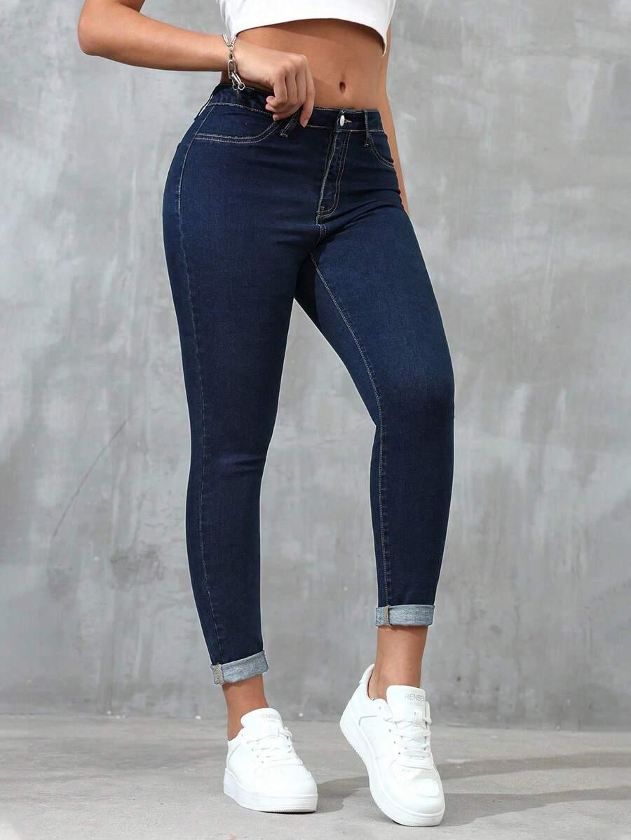 SHEIN NIEBIESKIE SPODNIE JEANS S06__46