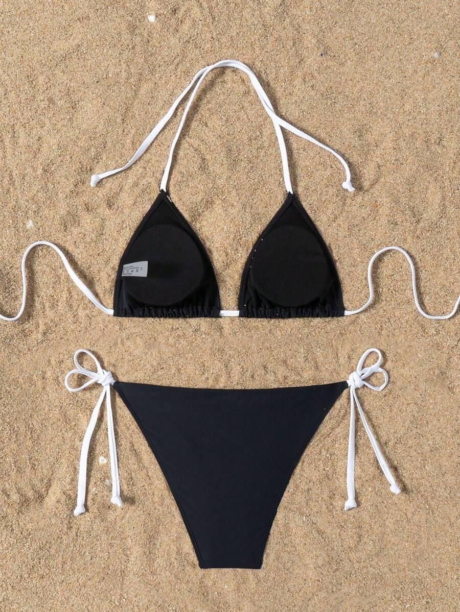 SWIM BASICS DWUCZĘŚCIOWY STRÓJ KĄPIELOWY KOMTRAST S09__XXS