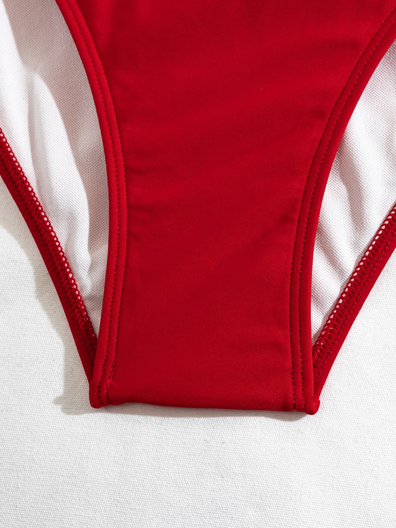 SHEIN CZERWONY STRÓJ KĄPIELOWY S09__M