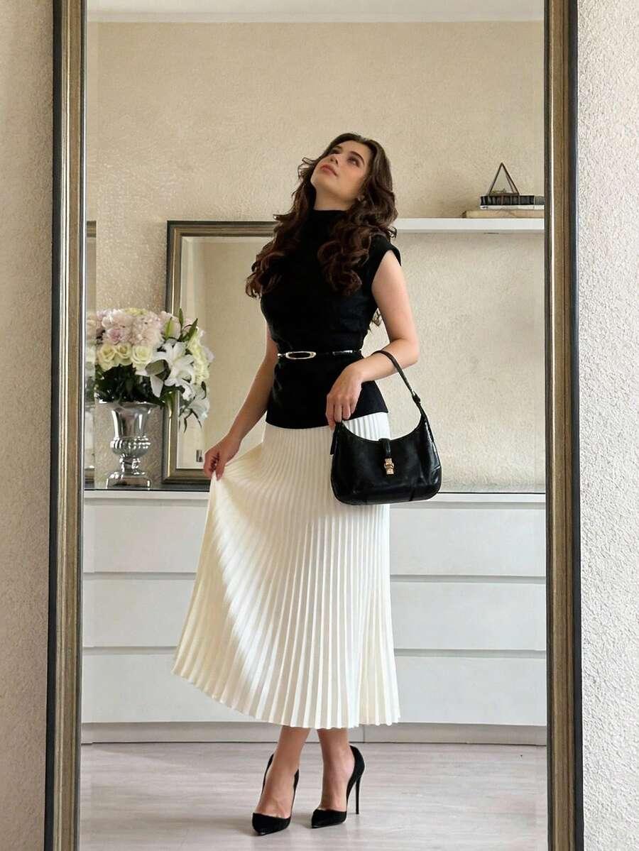 SHEIN CZARNA BLUZKA PASEK S06__S
