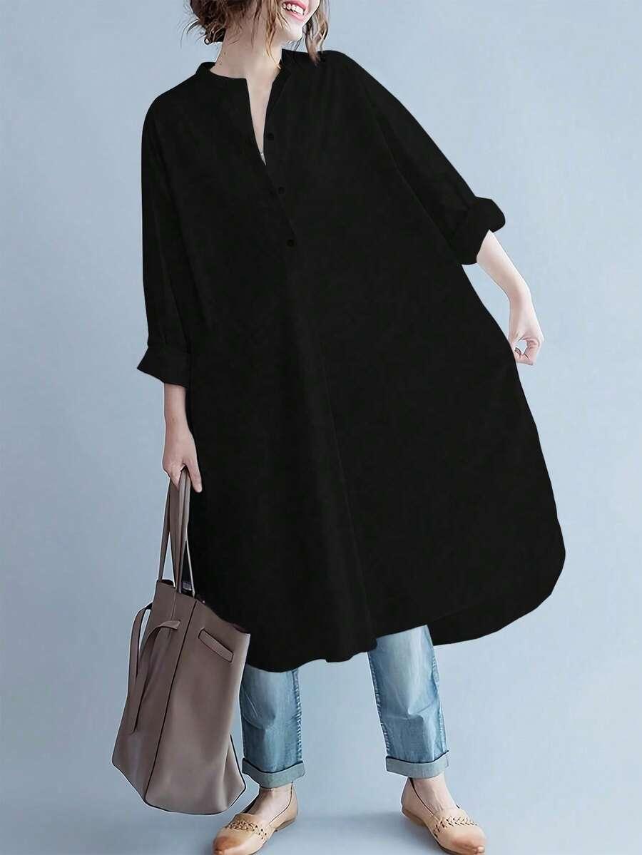 SHEIN CZARNA KOSZULA DŁUGI RĘKAWA S06__48