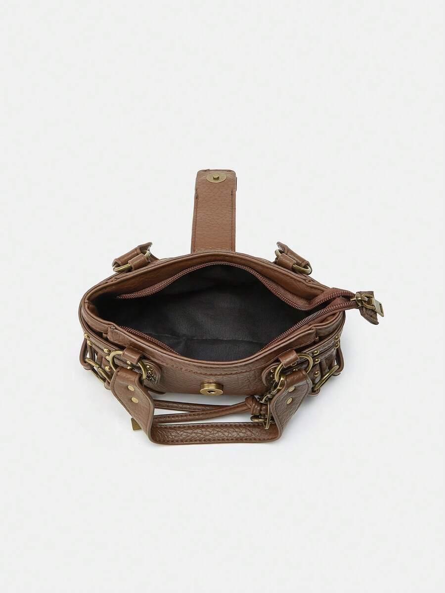 SHEIN BRĄZOWA TOREBKA ZDOBIENIE S07__24X11CM