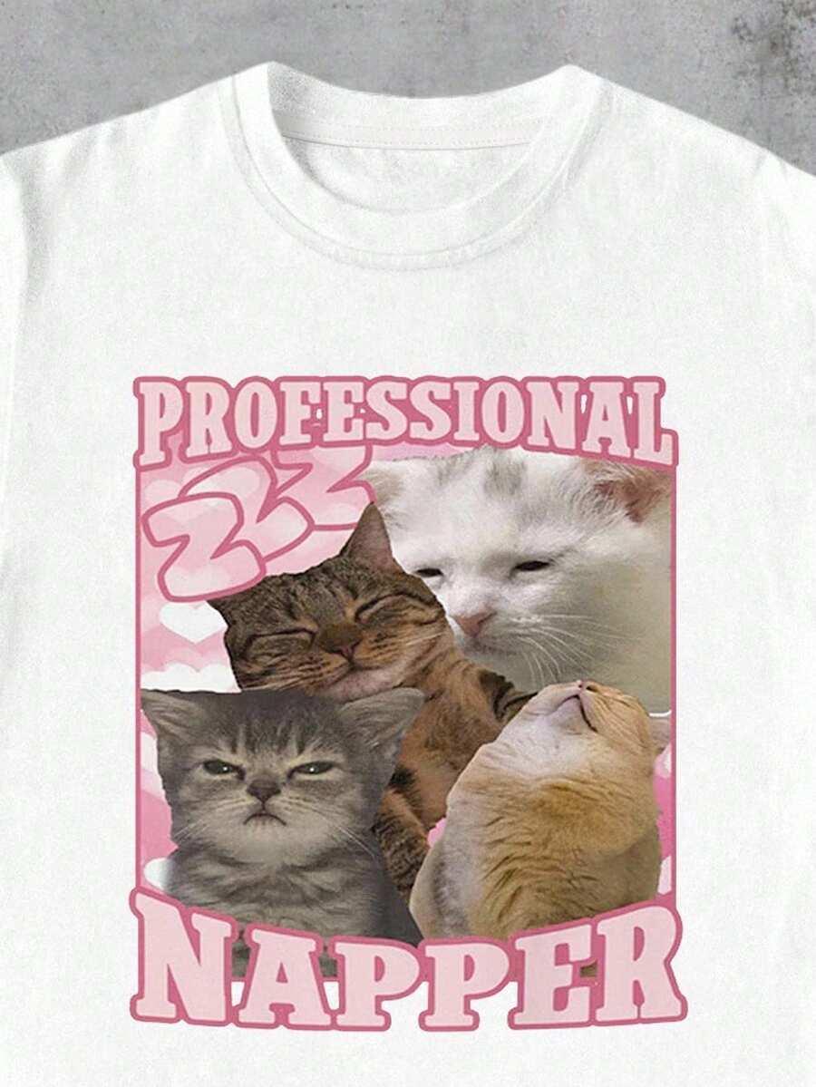 INAWLY BIAŁY T-SHIRT PRINT
