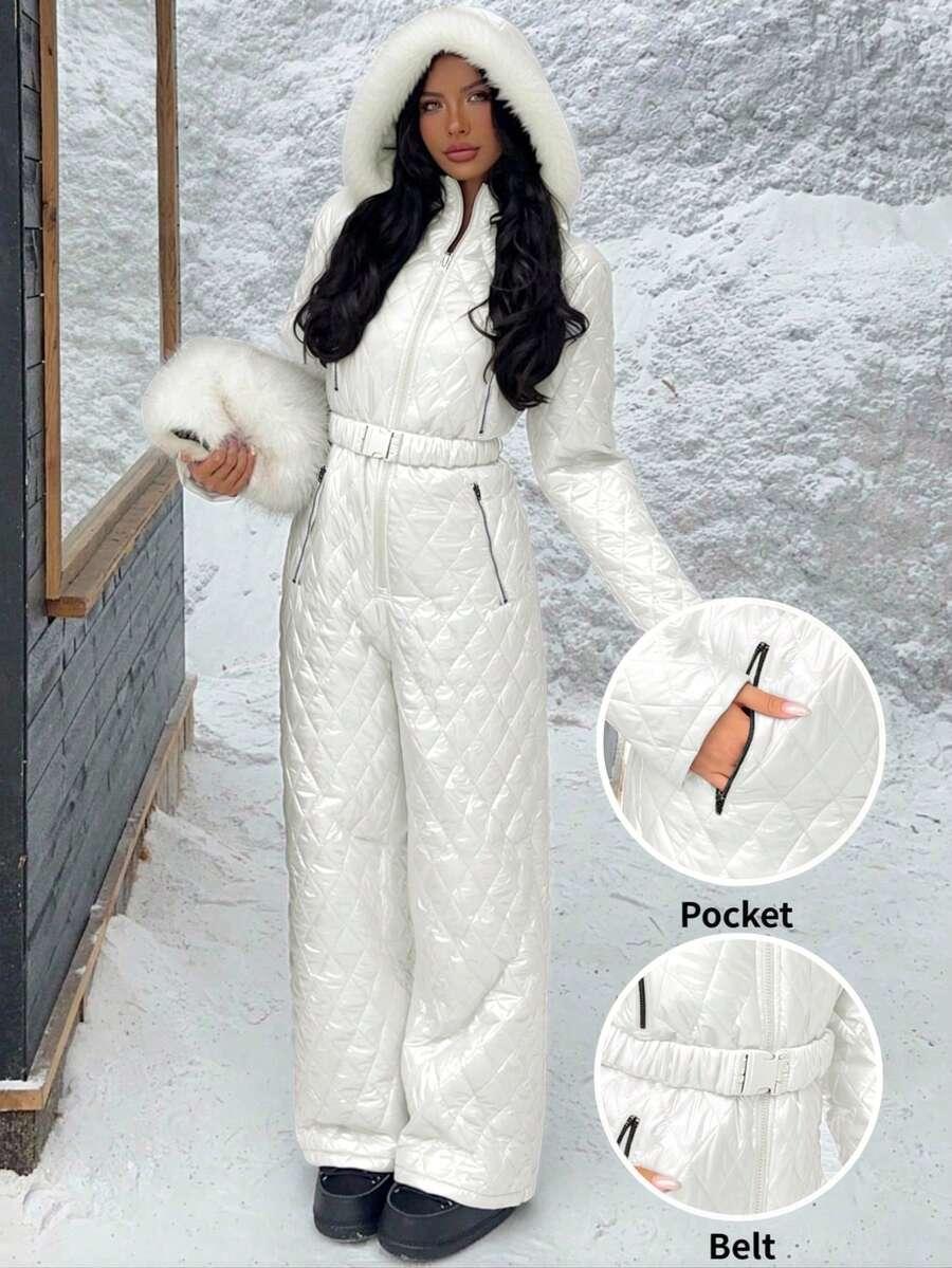 SHEIN BIAŁY PIKOWANY KOMBINEZON W01__S