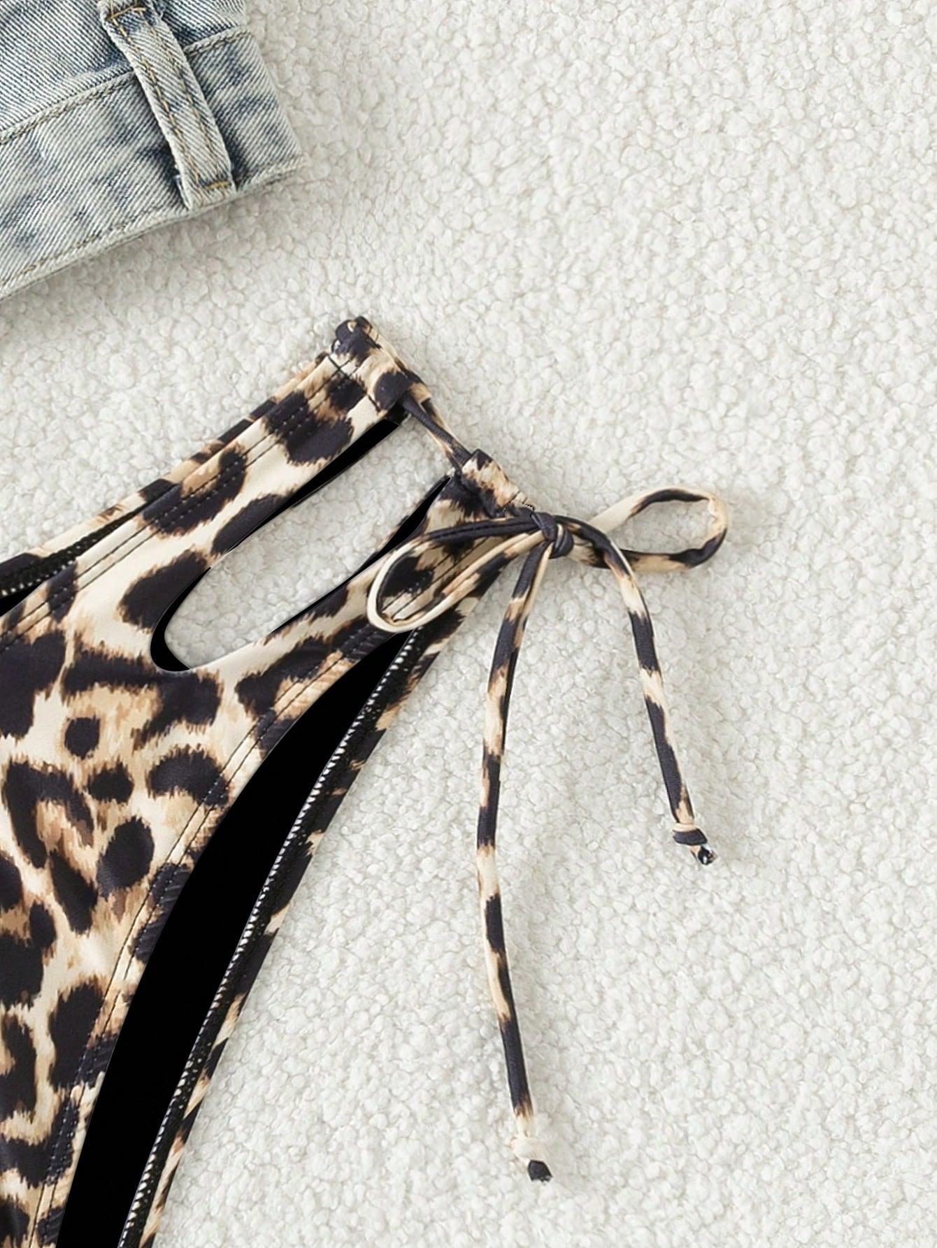 SHEIN DÓŁ OD BIKINI ANIMAL PRINT S09__L