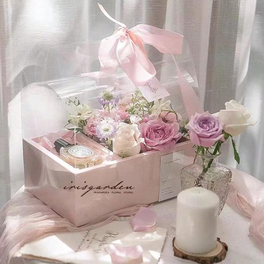 SHEIN RÓŻOWE PUDEŁKO PREZENTOWE S07__30X15X30CM