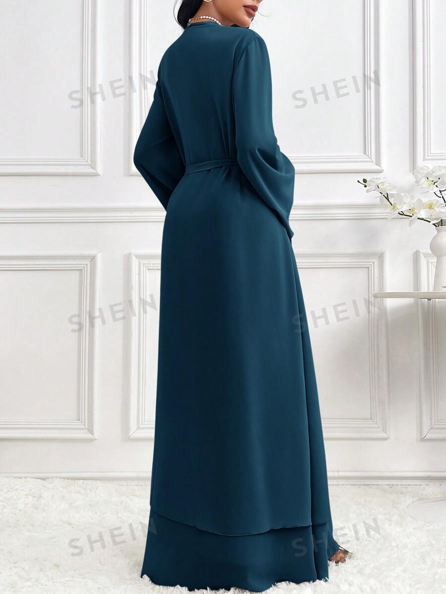 SHEIN NIEBIESKA DŁUGA NARZUTKA S06__XXL