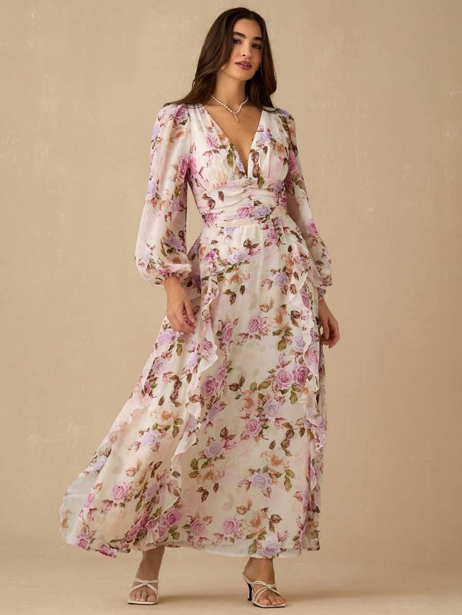ENCHNT MAXI SUKIENKA KWIATY S06__L
