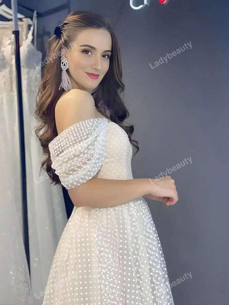 SHEIN BIAŁA ROZKLOSZOWANA SUKNIA ŚLUBNA S06__38