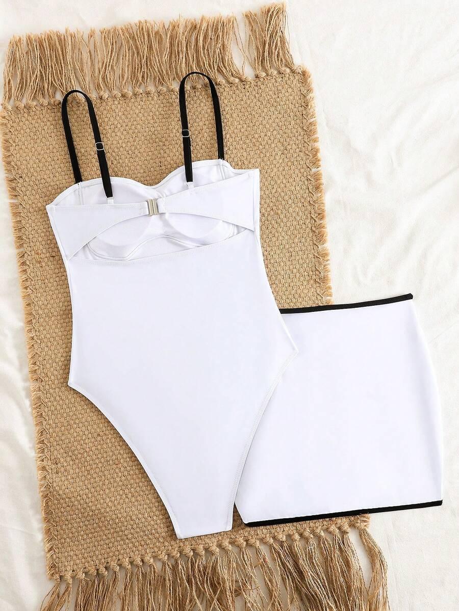 SWIM OASIS JEDNOCZĘŚCIOWY STRÓJ KĄPIELOWY SPÓDNICA KOMPLET S09__L