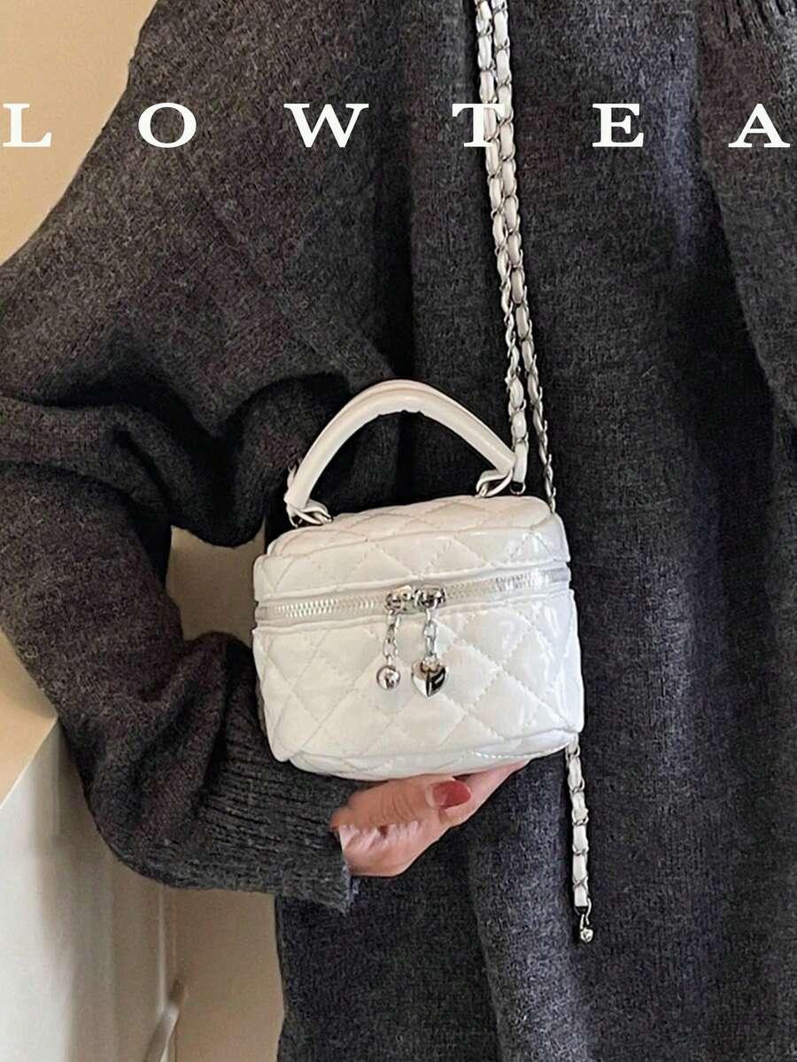 SHEIN BIAŁA PIKOWANA TOREBKA S07__13X9X11CM