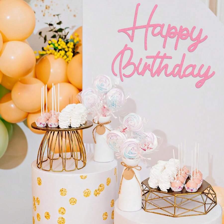 SHEIN ZŁOTY NAPIS HAPPY BIRTHDAY S07__14,5X40CM