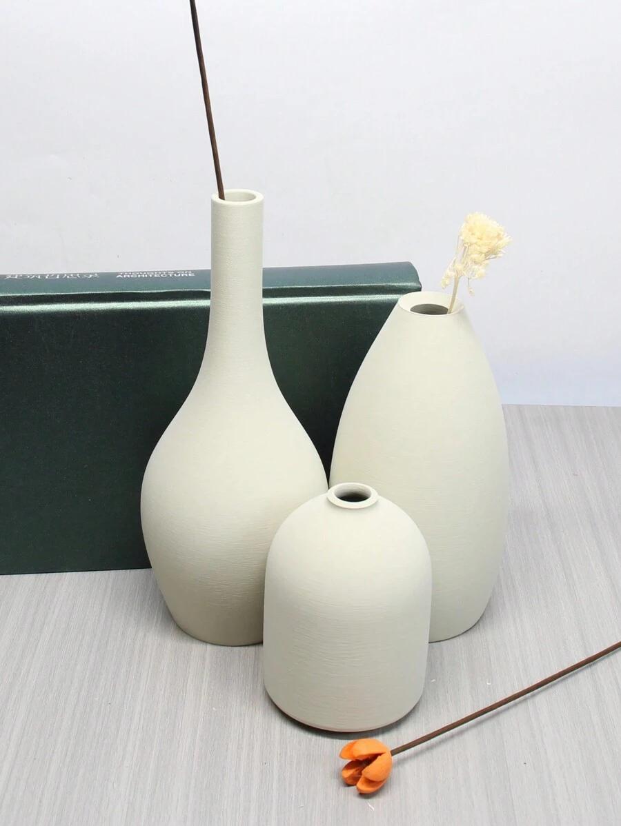 SHEIN BEŻOWY WAZON NA KWIATY 3-PACK S07__20X8,5