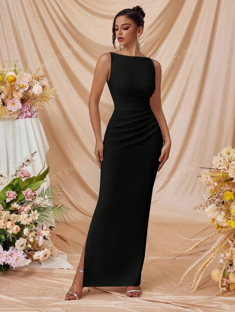 ADYCE CZARNA MAXI SUKIENKA S06__XS