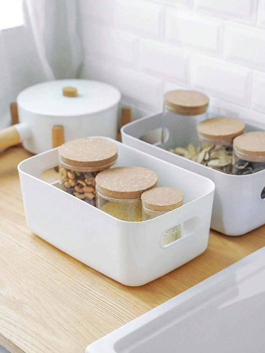 SHEIN BIAŁE POJEMNIKI KUCHENNE 2-PACK 27,5X19,5