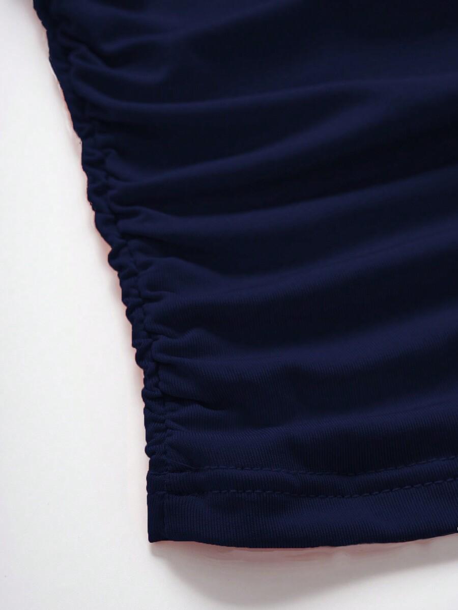 SHEIN GRANATOWY TOP NA JEDNO RAMIĘ S06__XS